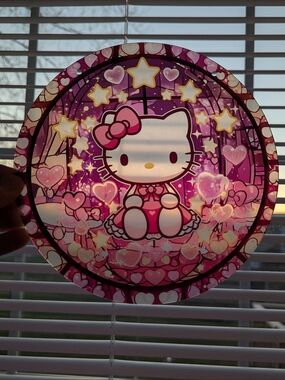 Hello Kitty Heart Star Window Suncatcher Acrylic